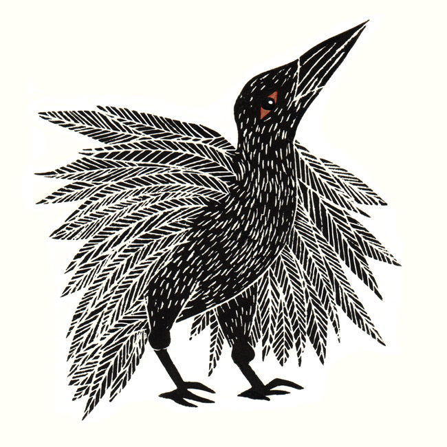 Chick: Linocut by Cally Trench