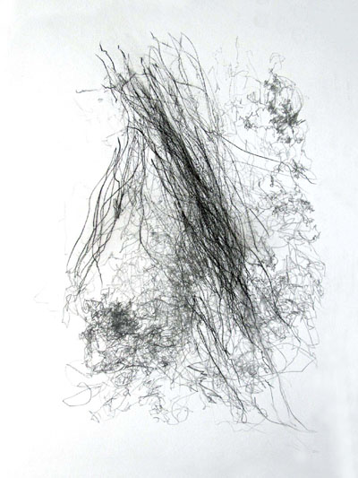 Jane Grisewood, Mapping Blindfold Slip II (16 October 2010), graphite and carbon on paper