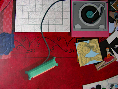 Painting in progress, Territory by Cally Trench