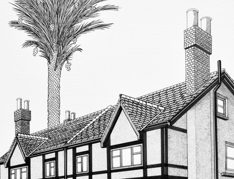 Fordbridge Road with D&uuml;rer palm by Cally Trench
