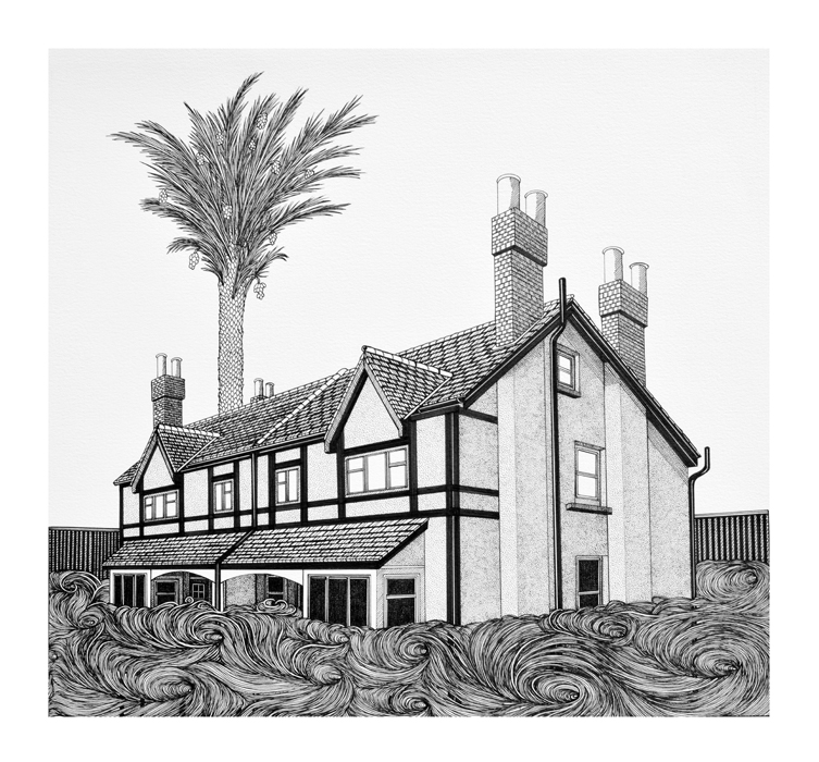 Fordbridge Road with D&uuml;rer palm by Cally Trench