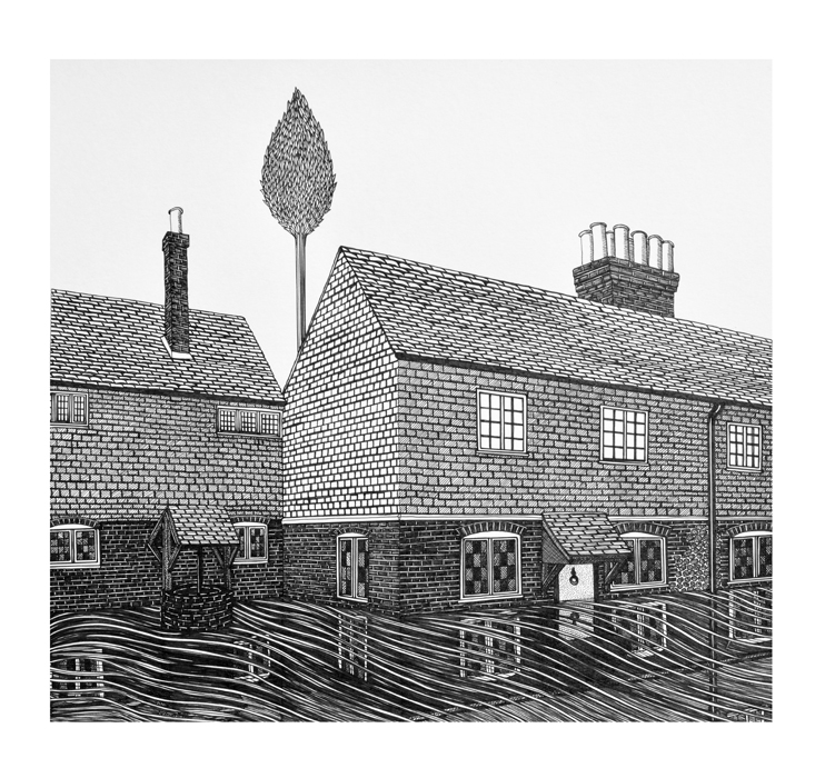 Jessamine Cottage with Zanobi Strozzi tree by Cally Trench