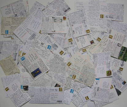 Postcards sent by Alison Carter Tai to Cally Trench